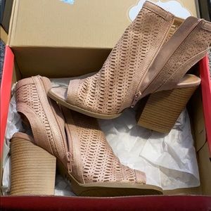 Size 8 open toe open heel booties